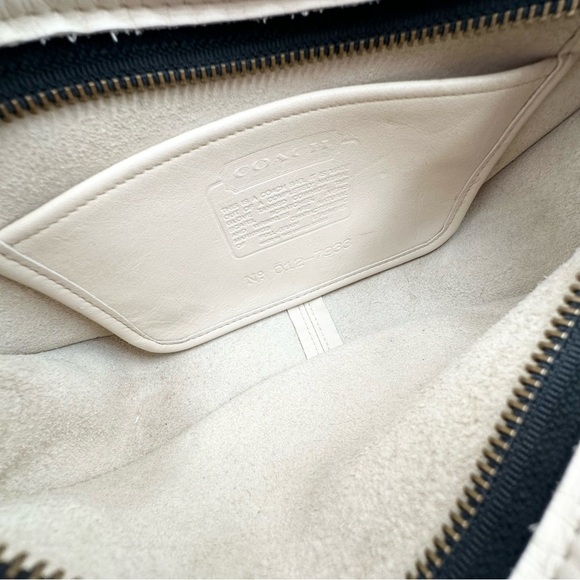 Vintage Coach Double Strap Swinger Bone Cream Leather Crossbody Bag - Picture 16 of 16